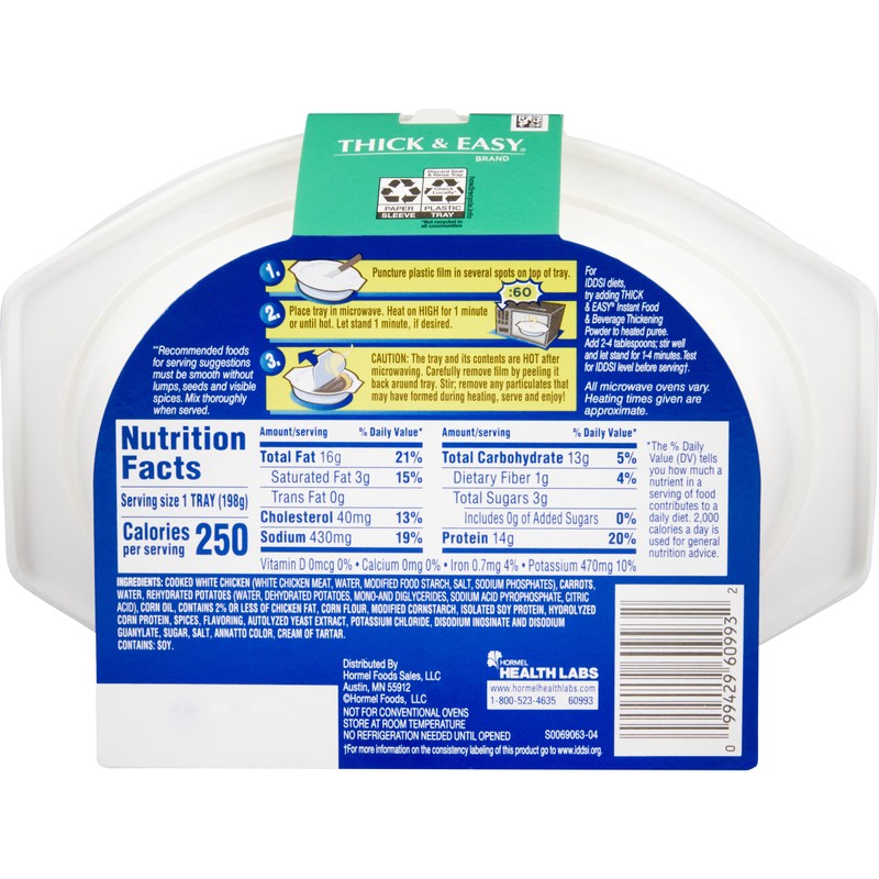 Thick & Easy Purees Puree 7 oz. Tray Roasted Chicken
