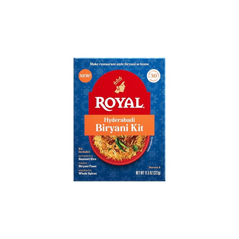 Royal Hyderabadi Biryani Kit - Authentic White Basmati Rice, Biryani