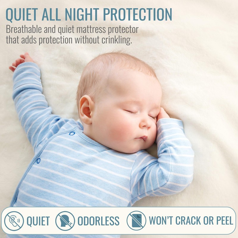 DMI Waterproof Mattress Protector, White, 36x80x6 Inch, Noiseless Plastic