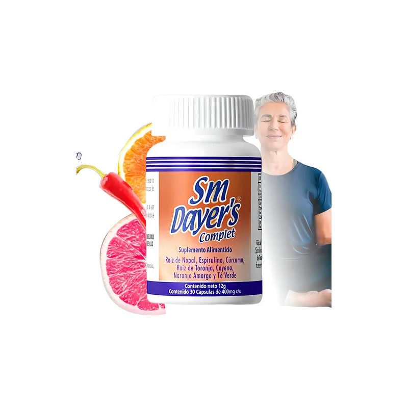 Sm Dayer's 30 Caps Raiz De Nopal, Toronja Cúrcuma Cayena