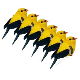 LWINGFLYER Artificial Yellow Birds Feather Foam birds Oriole for Crafts Garden Christmas Tree Ornaments Seasonal Displays Decoration