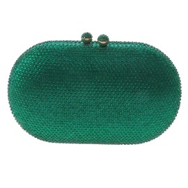 neXxtten Gold Tone Fashion Satin Rhinestone Clutch Evening Bag BZY221-GRN