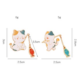 2 Pieces Cat Pin Cute Brooch Coat Collar Badge Clothing Bag Accessory for Women Men Girls Boys