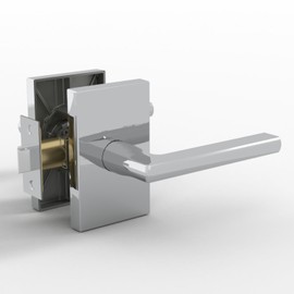 MEGA HANDLES - GLAMOR Passage I Lever Door Lock Handle Set for Hallway, Closet and Bathroom I Keyless Door Lock I Heavy Duty I Fits all Standard Door Sizes I Screws Included - Polished Chrome (1 Pack)