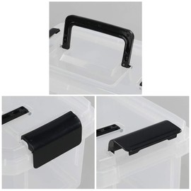 Cadineer 2L Mini Plastic Storage Boxes, Set of 4 Clear Storage Boxes with Lids