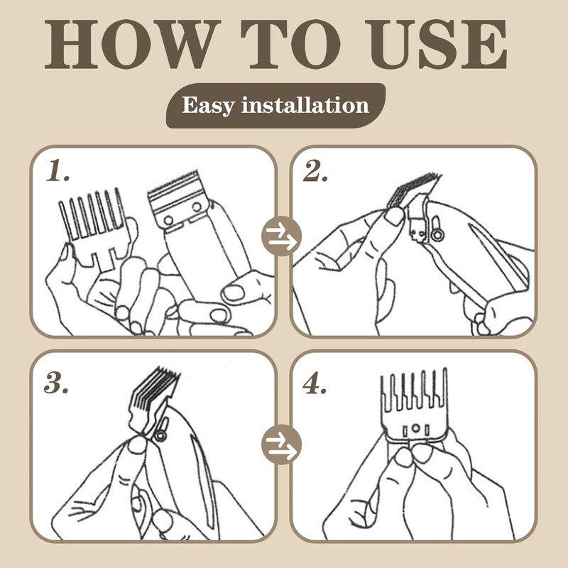2pcs Clipper Guards for Wahl, Professional Hair Clipper Guide Combs