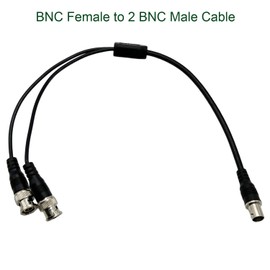 UpperFu 1pc BNC Splitter Cable BNC Female to Dual 2X BNC Male Coaxial Coax Connector Adapter Cable for CCTV System Radio Modem Camera Video Equipment