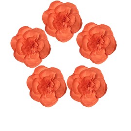5 pack 10inch Orange Crepe Paper Flowers Paper Flower Decorations Wall Backdrop Flowers Handcrafted Flowers Party Wedding Crepe flowers For Nursey Baby Showers Birthday Photo Backdrop Bridal Shower