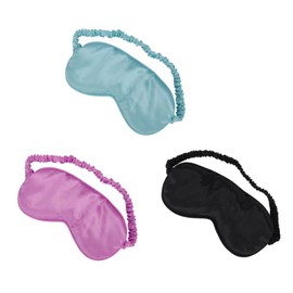 OHPHCALL 3pcs Double-sided Satin Sleep Eye Mask Comfortable Sleeping Eyeshade for Travel Blocks Light Elastic Band Design for Home Hotel and Train Naps