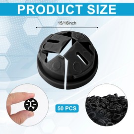 50pcs Push-in Cable Connectors, 3/8 Inch Trade Size Non-Metallic Push In Connector Plastic Electrical Box Wire Inserts Button Push-in NM Cable Clamps Connector for Romex 1/2 Inch Knockouts (Black)