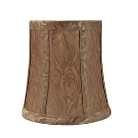 Aspen Creative 30366-6A, Bell Clip-On Chandelier Lamp Shade, Brown, 4" Top x 5" Bottom x 5" Slant Height, Set of 6