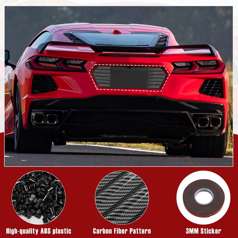 Rear License Plate Frame Compatible with Corvette C8 Z51 Stingray