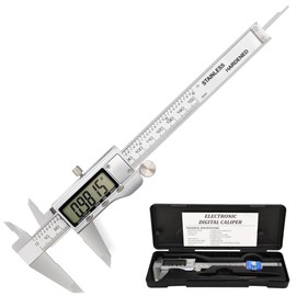 Vernier Calipers Digital Gauge 0-150mm 0-6" Measuring Tool Accuracy for DIY/Household/Industrial Use (Stainless Steel)