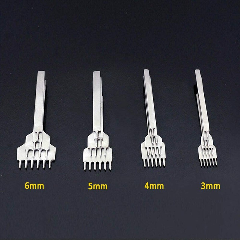 Leather Craft Hole Punches POWERTOOL 4MM 1/2/4/6 Prong Leather Craft