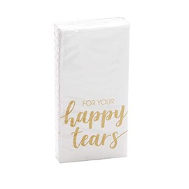 in due Handkerchiefs Tears of Joy 10 x 10 Pieces 'For Your Happy Tears' Gold for Wedding/Wedding