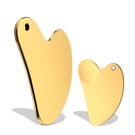 HiCycle2 Stainless Steel Gua Sha Facial Tools Guasha Tool for Face Metal Gua Sha 2PCS (Gold)