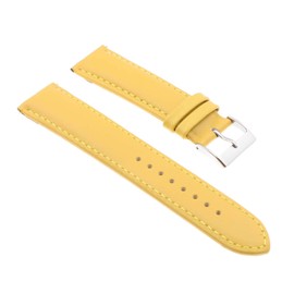 StrapsCo Classic Men's Leather Quick Release Watch Band Strap - Yellow - 20mm
