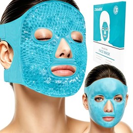 máscara helada para cara y ojos, reduce la hinchazón, ojeras, máscara de perlas de gel para frío y calor, máscara para cuidado facial, dormir y alivia