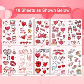 Valentines Temporary Tattoos gifts for him her Valentines Decorations for Classroom Boys Girls School Class Party Favors
