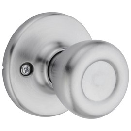 Kwikset Tylo Interior Passage Door Knob, Handle For Closet and Hallway Doors, Non-Locking Doorknob, Satin Chrome, 1 Count (Pack of 1)