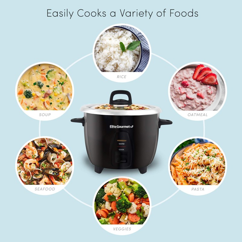 Elite Gourmet ERC2001BX 10-Cup Electric Rice Cooker with 304 Surgical