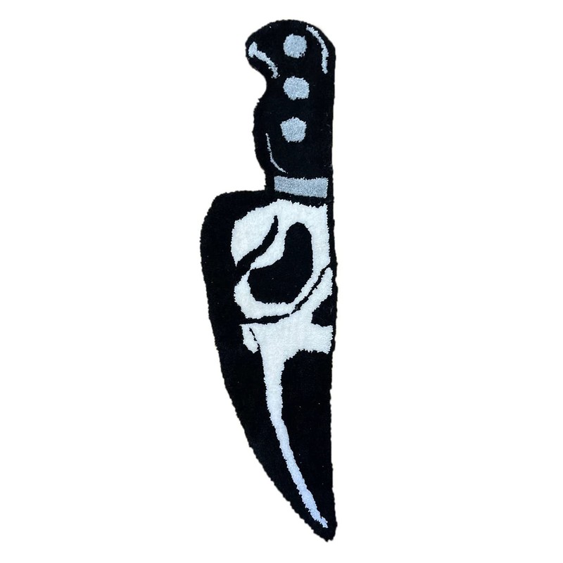 Skull Knife Carpet Horror Scary Scream Bedside Rug Wear Resistant