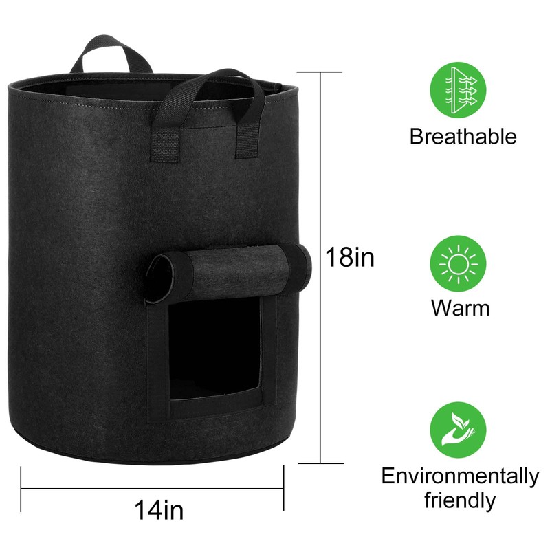 OPPOLIFE 4-Pack 10 Gallon Potato Grow Bags with Flap Window,