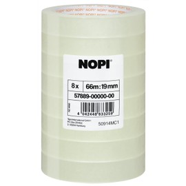 NOPI Klebefilm, transparent, 8 Rollen, 66m x 19mm
