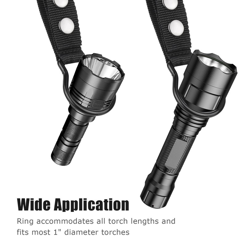 UIInosoo Nylon Dual Snap Clip Flashlight Ring Holder for Duty