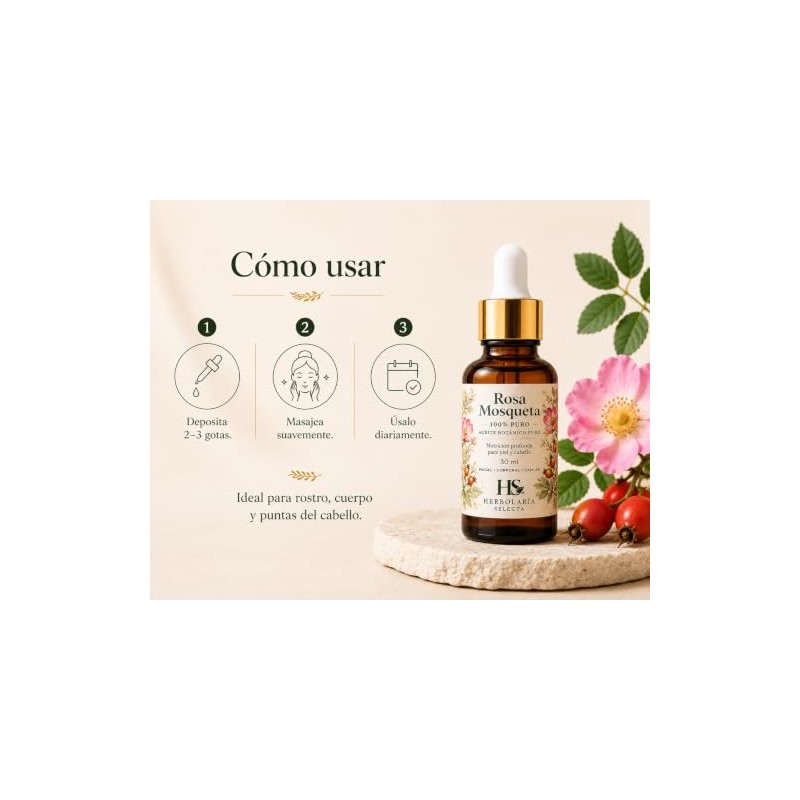 Aceite de Rosa Mosqueta 100 Puro 30 ml con Vitamina