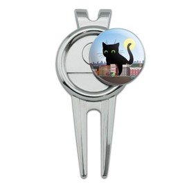 GRAPHICS & MORE Giant Black Cat Playing with Cars Golf Divot Repair Tool and Ball Marker