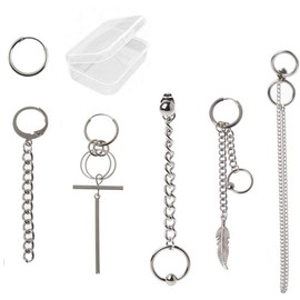 Integrity.1 BTS earrings, 6 pieces chain drop earring kit, titanium steel tassel chain drop earring kit, Korean fashion jewellery with earrings storage box