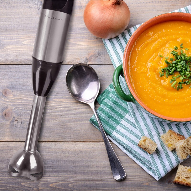 6-Speed Immersion Blender - 4-in-1 Hand Mixer with Whisk, Food