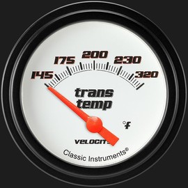 VS227WBLF Velocity White 2 5/8" Transmission Temperature Gauge