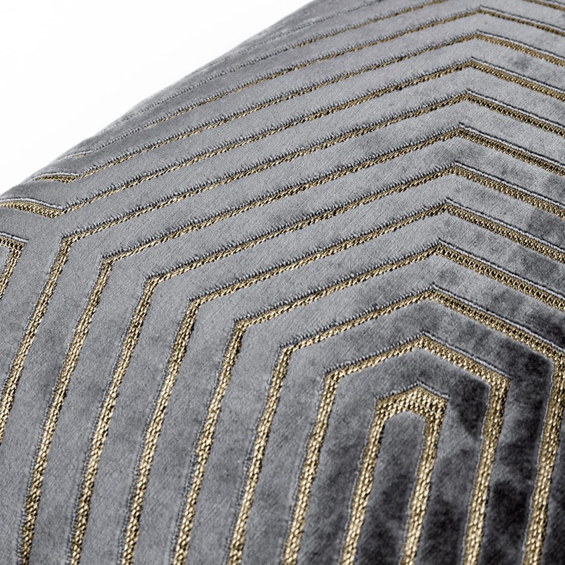 Paoletti Evoke Cushion Cover, Charcoal, 45 x 45cm