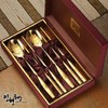 Longevity Turtle Seolgeum Spoon 2-Piece Set for 2, Purple Silk Box Packaging / 장수거북이 설금수저 2P 2인세트 보라비단각케이스 포장