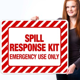 Sigo Signs - Spill Response Kit Emergency Use Only, 24x30 Inches, 55 mil Thick (high Density polystyrene), Made in USA
