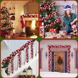 RosyFate 6 x 2.5 m Christmas Tinsel Garland, Christmas Garland Metallic, Christmas Tree Decoration Garland, Tinsel Garland Christmas, for Christmas Party Decoration, Christmas Tree Decoration
