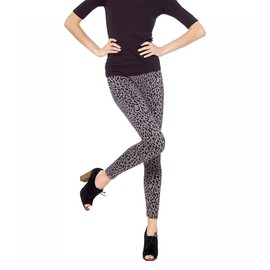 No nonsense Women's Leggings - Soft Cotton Feel, Comfortable & Perfect for Layering, Gentle Elastic Waistband - Steel Animal Print - X-Large