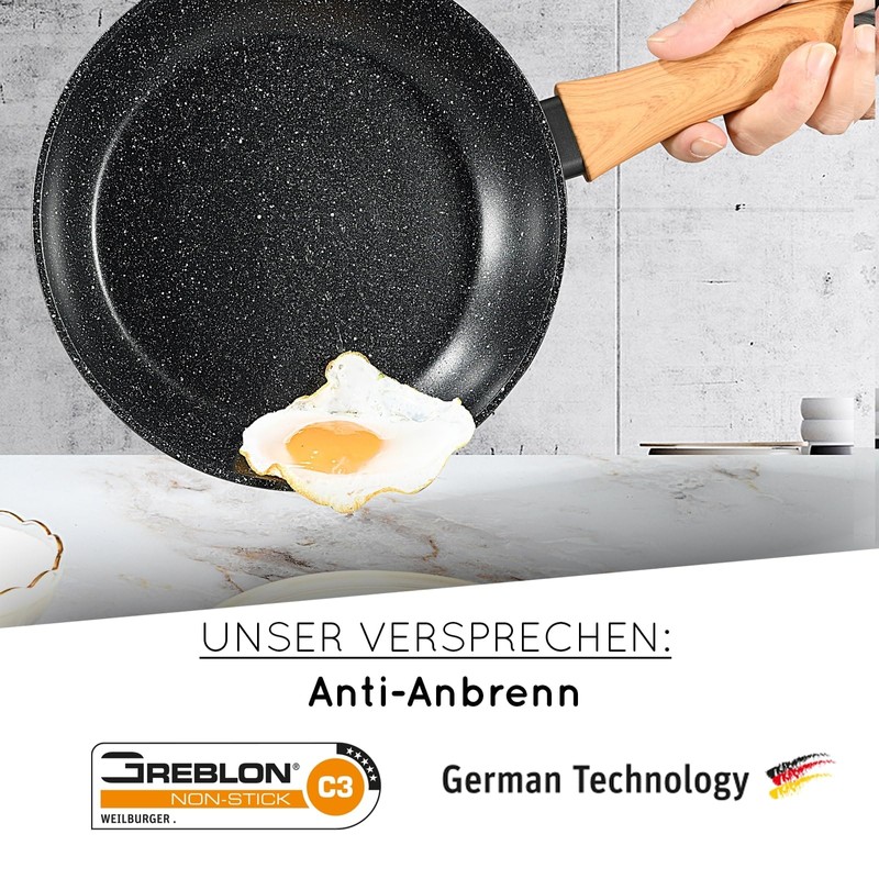 DIVORY Bratpfanne 16cm kein Induktion – Antihaft Beschichtete kleine Universalpfanne