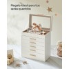 SONGMICS Caja de Joyas, 6 Niveles, Tapa de Cristal, 5