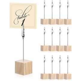 Frogetu 12 x photo holder with clips, memo clip holder, stand, photo stand, photo stand, card holder, table, note holder, postcard holder, photo holder, memo holder clamps