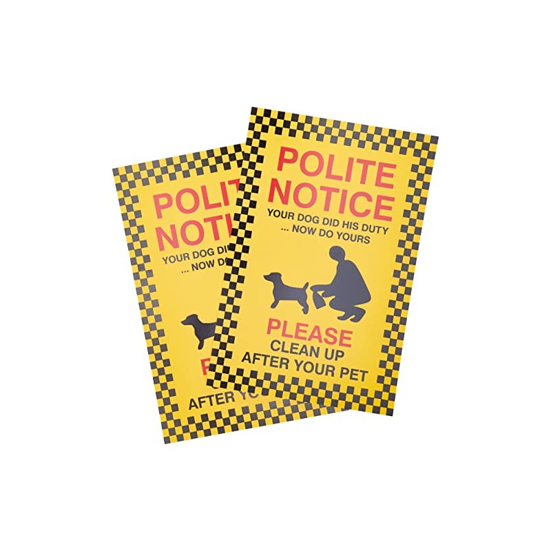 2 No Fouling Dog Signs 200mm x 300mm - Rigid