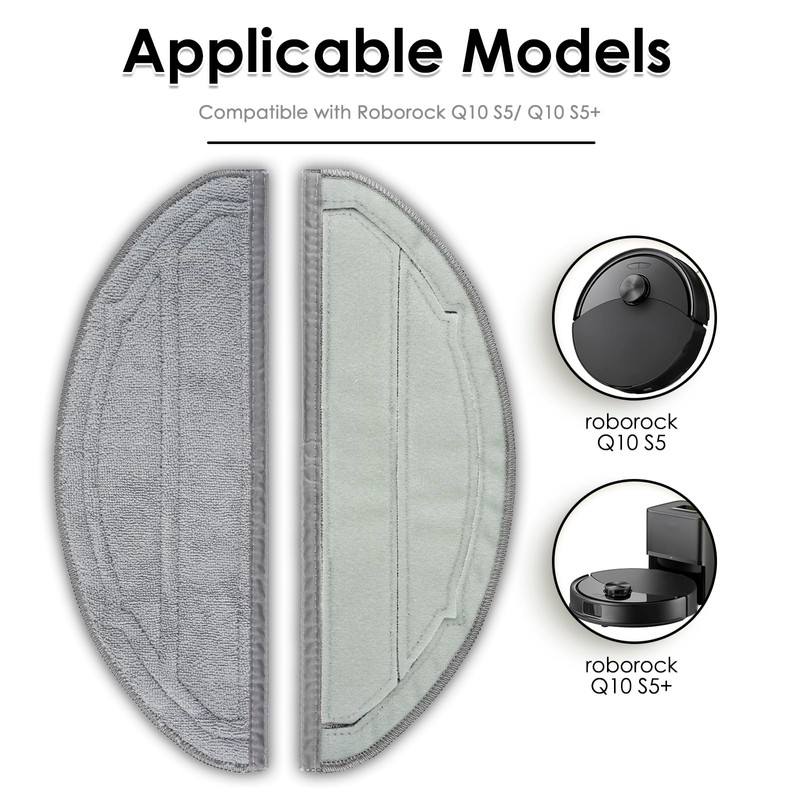 (4 Pack) Q10 S5/ Q10 S5+ Mop Pads Compatible with