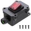 GKEEMARS Inline Cord Waterproof Switch with Red Light Rocker Button,