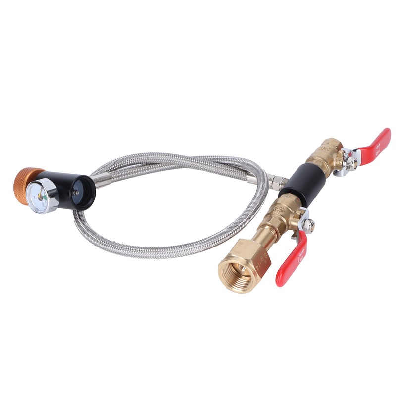 CO2 Universal External Hose Adapter G5/8-14 24in Dual Valve Soda
