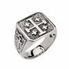 Religious Jewelry Men's Sterling Silver Jerusalem Cross Ring (Size 13.5)