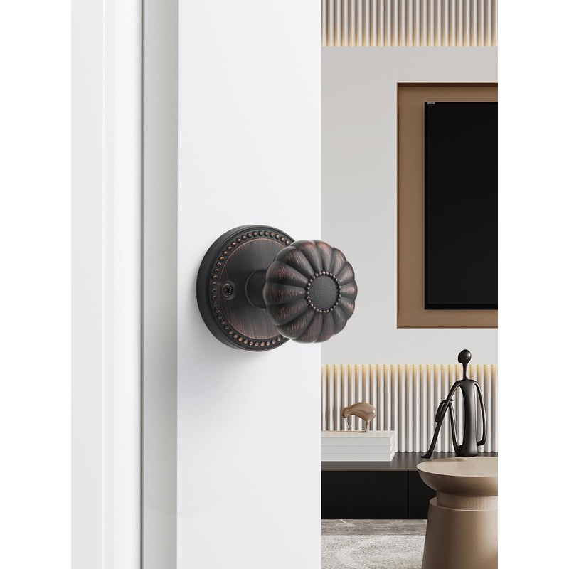 SORWDUERM Oil Rubbed Bronze Knobs Passage Door Knobs Interior Door