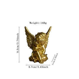 2Pcs Cherub Angel Figurines for Gift - Praying Angel Statue Keepsake Garden Statue for Indoor Outdoor Home Garden Decoration 9.5x8.7cm