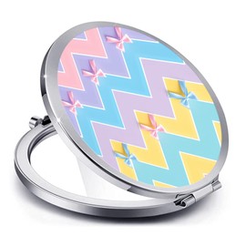 LONNAONE Espejo compacto para mujer, mini bolsillo redondo, espejo de maquillaje de viaje, bonito portátil plegable pequeño espejo de bolsillo para bolso, bolso, espejo de bolsillo de mano de doble
